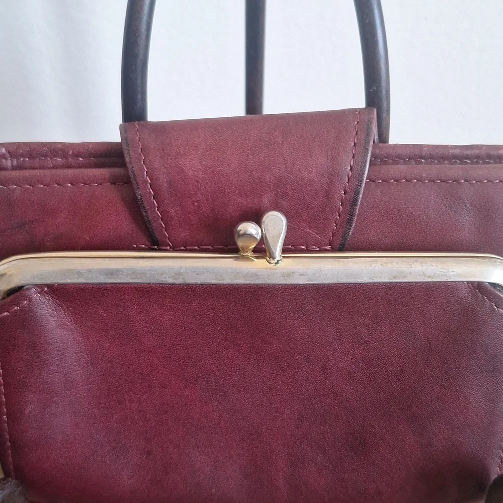 Vintage Rolfs Cowhide Wallet | Oxblood Leather Floral Embossed | Rare Key Slots